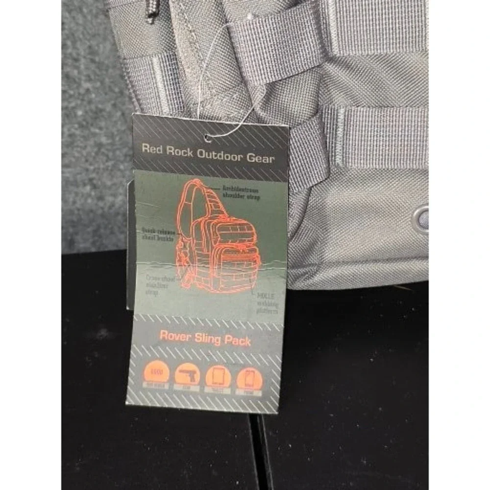 Red Rock Outdoor Gear Rover Sling Pack Gray Tactical MOLLE CCW Bag Hiking Travel